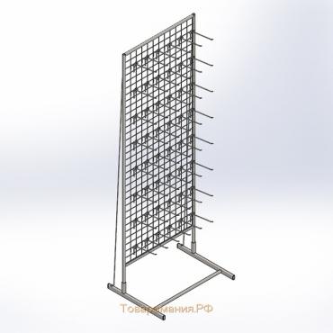 Стойка с сеткой односторонняя, в комплекте 48 крючков для семян, 63×49×183 см, цвет белый