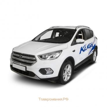 Пороги на автомобиль "Premium-Black" Rival для Ford Kuga II 2013-2017 2016-н.в., 180 см, 2 шт., алюминий, A180ALB.1804.2