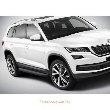 Порог-площадка "Premium-Black" RIVAL, Skoda Kodiaq 2017-н.в., с крепежом, A180ALB.5102.2