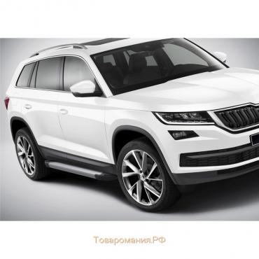 Порог-площадка "Premium" RIVAL, Skoda Kodiaq 2017-н.в., с крепежом, A180ALP.5102.2