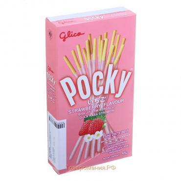 Бисквитные палочки POCKY со вкусом клубники, 45 г