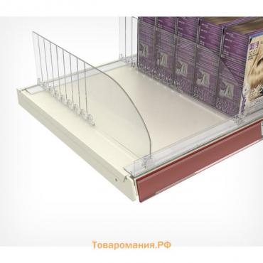 Ограничитель передний пластиковый самоклеящийся с Т-профилем, 1000×32×30 мм, прозрачный
