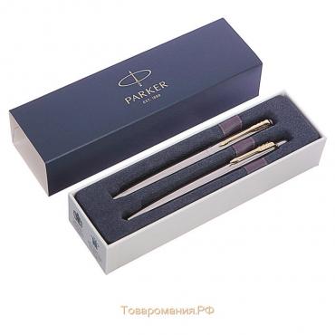 Набор Parker Jotter Core FK691 Stainless Steel GT ручка перьевая + ручка шариковая, корпус из нержавеющей стали