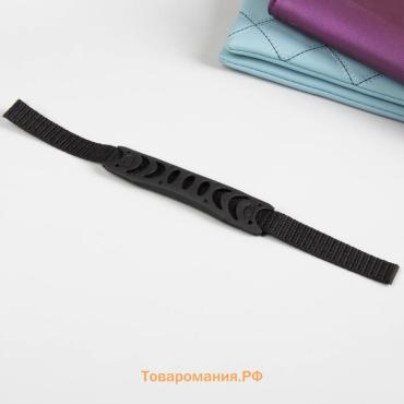 Ручка для сумки плоская, пластик, 12 × 3 см, на стропе 29 см, цвет чёрный