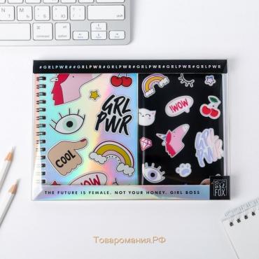 Подарочный набор GRL PWR: ежедневник 40л, паспортная обложка