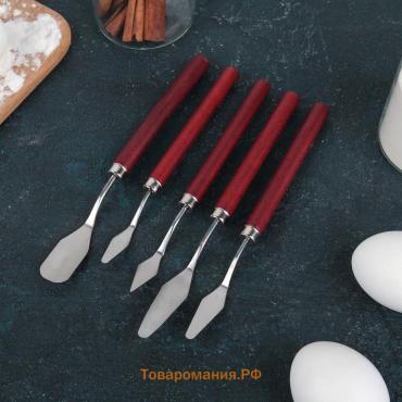 Лопатки - мастихины, 5 шт., коричневые