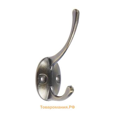 Крючок мебельный ТУНДРА TKd=002, двухрожковый, бронза