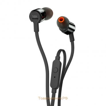 Наушники JBL T110, вакуумные, микрофон, 100дБ, 16 Ом, 3.5 мм, 1.2 м, красные