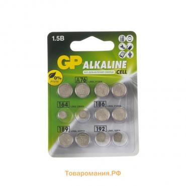 Батарейки алкалин GP, LR44(A76)-4шт,LR60(164)-2шт,LR43(186)-2шт,LR54(189)-2шт,LR41(192)-2шт