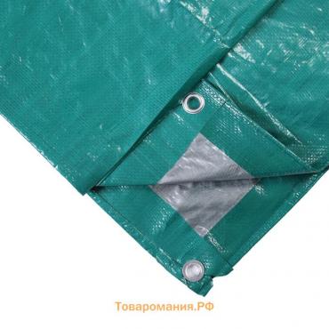 Тент защитный, 8×4 м, плотность 120 г/м², УФ, люверсы шаг 1 м, зелёный