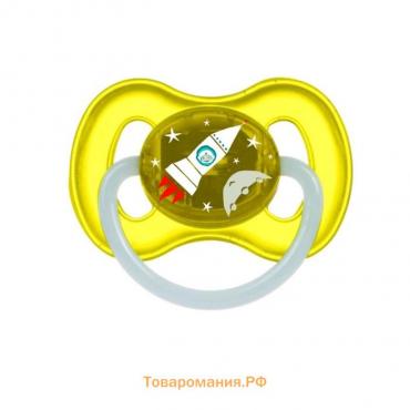 Соска - пустышка латексная Canpol babies Space, круглая, от 0-6 месяцев, цвет жёлтый