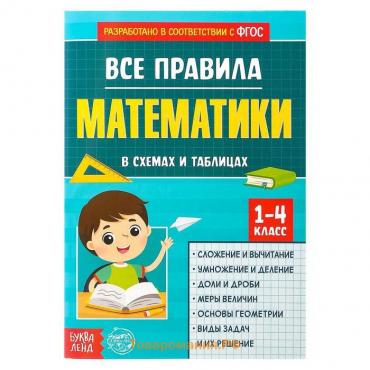 Сборник для 1–4 классов «Все правила математики», 44 стр.