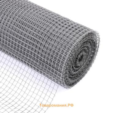 Сетка садовая, 1×20 м, ячейка ромб 15×15 мм, пластиковая, серая, Greengo, в рулоне