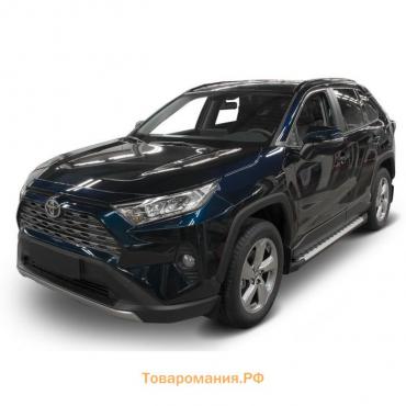 Пороги на автомобиль "Bmw-Style круг" Rival для Toyota RAV4 XA50 2019-н.в., 180 см, 2 шт., алюминий, D180AL.5710.1