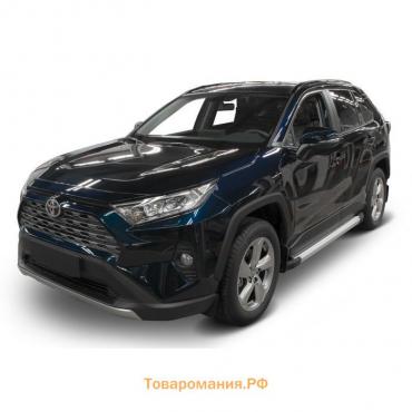 Пороги на автомобиль "Silver" Rival для Toyota RAV4 XA50 2019-н.в., 180 см, 2 шт., алюминий, F180AL.5710.1