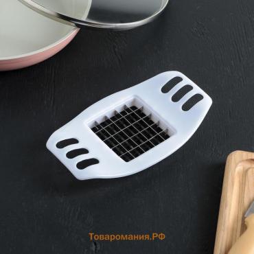 Овощерезка  «Кубик», 17 см, с ручками, белая
