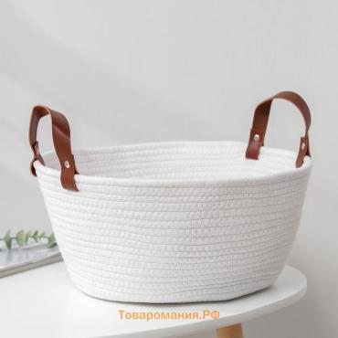 Корзина для хранения SL Home «Луиза», плетёная, ручной работы, 33×33×16 см, белая