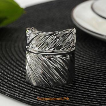 Кольцо для салфетки «Лист», 6.5×4.5×5 см, серебристое