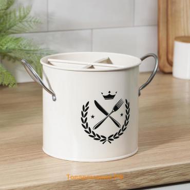 Подставка под столовые приборы Crown, h=13 см, белая