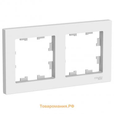 Рамка SE AtlasDesign, 2 поста, универсальная, белая, ATN000102