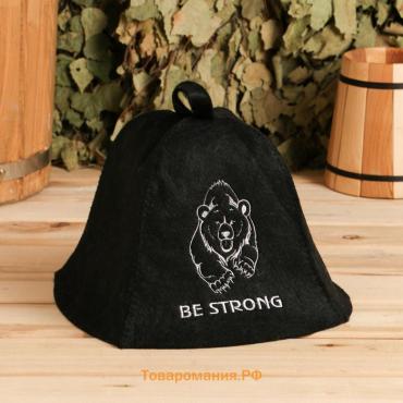 Шапка для бани и сауны Be strong, войлок, «Добропаровъ»