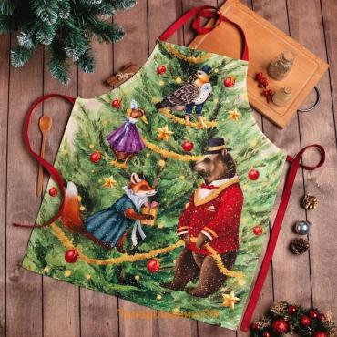 Фартук новогодний "" Noble Christmas 60х70см, 100% хлопок, саржа 190 гр/м2