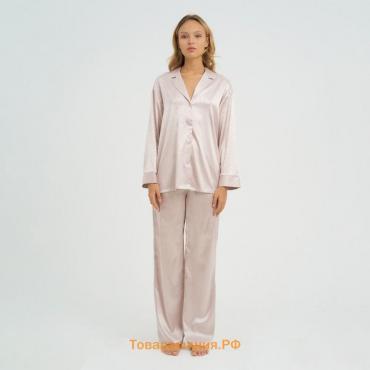 Пижама женская (рубашка, брюки) KAFTAN "Леопард", кофейный, размер 44-46