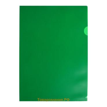 Папка-уголок, А4, 180 мкм, Calligrata, непрозрачная, зелёная