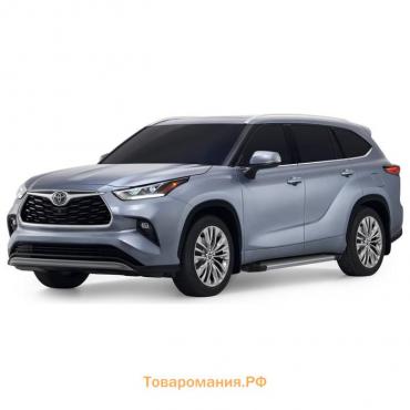 Пороги на автомобиль "Silver" Rival, Toyota Highlander U70 2020-н.в., 180 см, 2 шт., алюминий, F180AL.5711.1