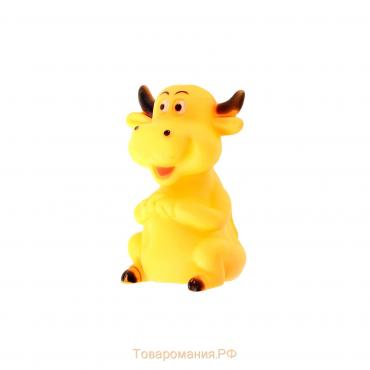 Игрушка пищащая "Корова" для собак, 10 см, микс цветов