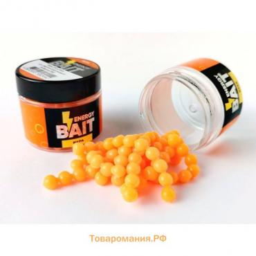 Искусственная насадка ENERGY BAIT «Икра», ароматизированная, S, 6 мм, 88 шт, цвет светло-оранжевый