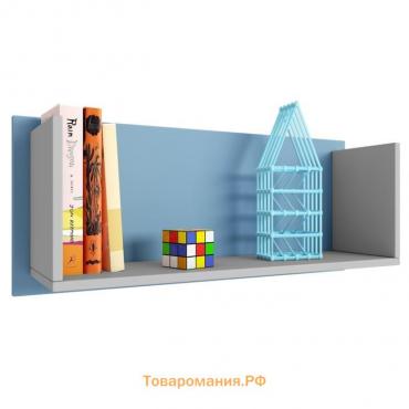 Полка книжная Polini kids Mirum 5L 800, цвет серый/голубой