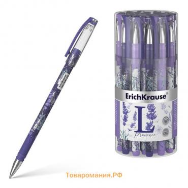 Ручка шариковая ErichKrause "ColorTouch Lavender", узел 0.7 мм, синяя, тонкое письмо, резиновый держатель, стержень с дизайном, микс