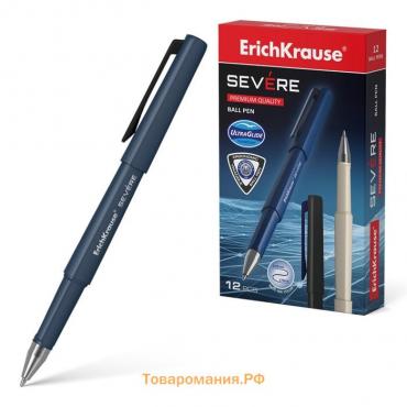 Ручка шариковая ErichKrause Severe, Ultra Glide Technology, узел 0,7 мм, чернила синие, корпус трехграный Soft-touch, супермягкое письмо