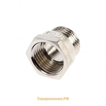 Переходник AQUALINK, 1/2" х 1/2", наружная/внутренняя резьба, круглый, никелированная латунь