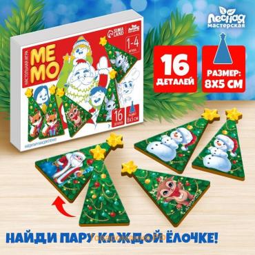 Новогодняя настольная игра «Новый год! Мемори ёлочки»