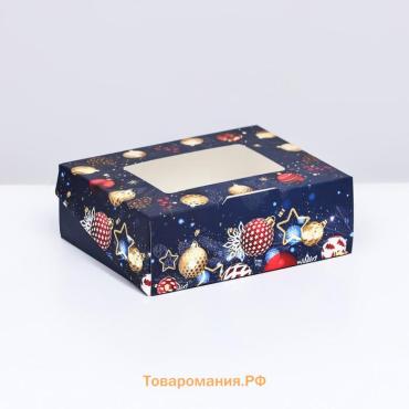 Коробка подарочная новогодняя складная «Игрушки», 10×8×3.5 см