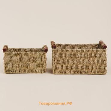 Корзины для хранения SL Home, плетёные, ручной работы, 2 шт., 23×13×14 см, 29×19×16 см